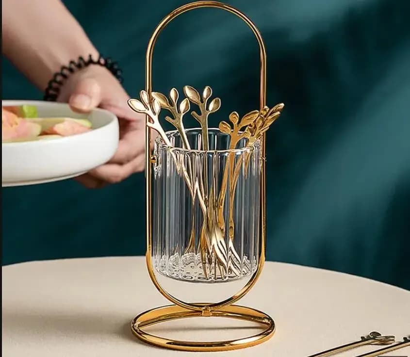 Stainless steel fruit for home use, dining table, kitchen decoration, small spoon, wand storage box, home decoration