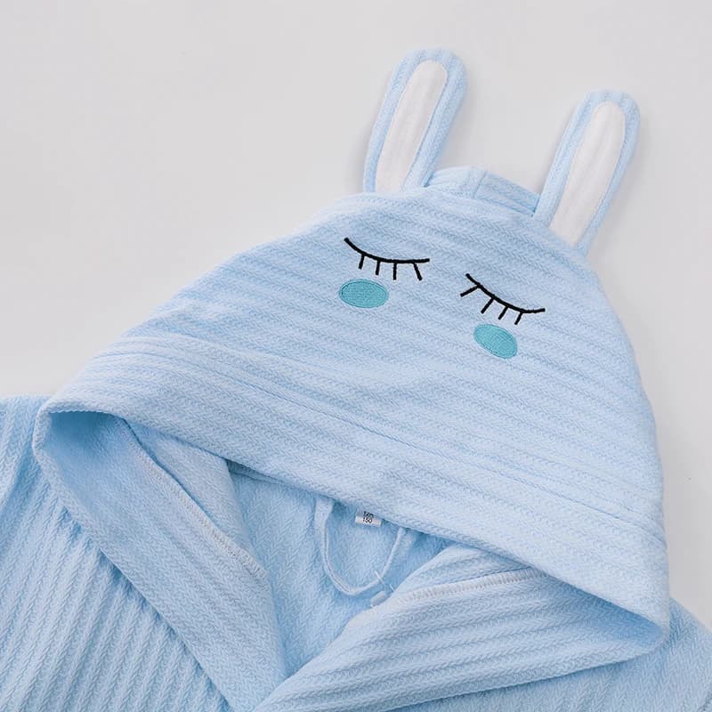 Children's Summer Bathrobe Cotton Carton Kids Waffle Hooded Dress Children's Watch Kids Roupao After Spa Bath Swimming
