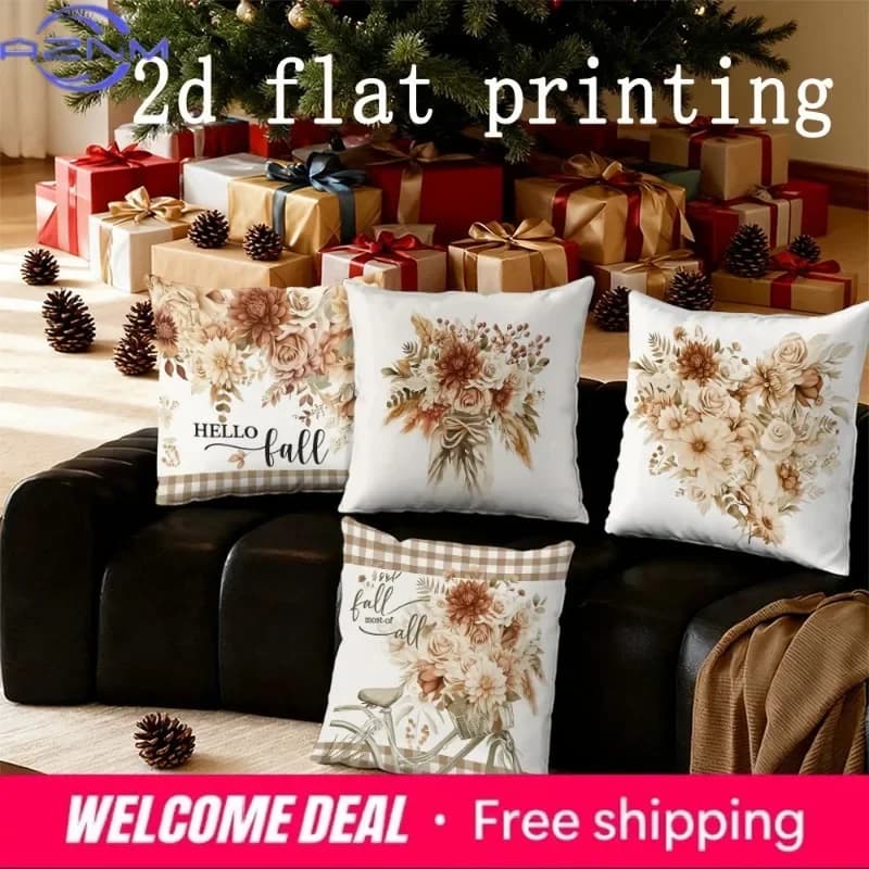 Cuscini Decorativi Floreali Autunnali per Arredamento Festivo, Federe con Motivi Adatte per Divano, Camera da Letto, Auto