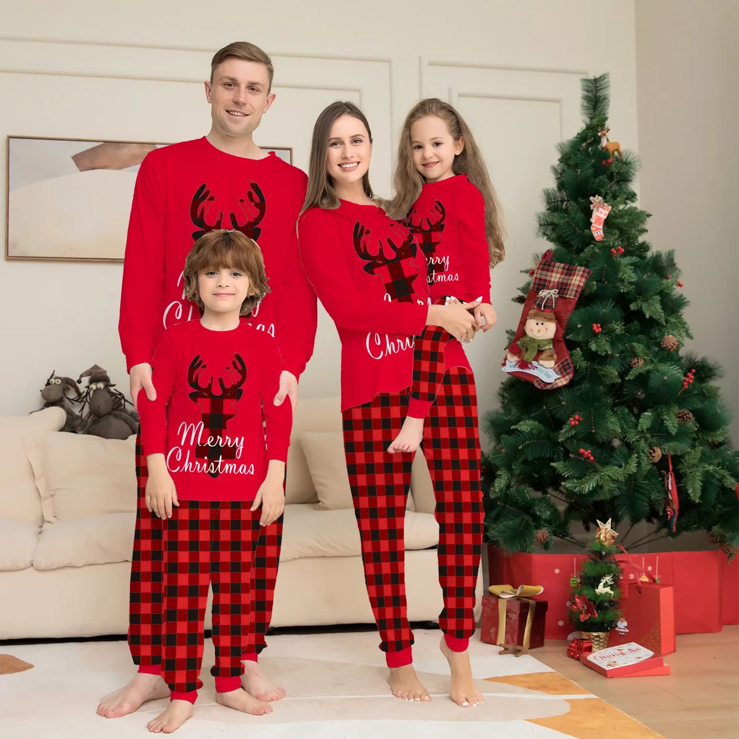 Abiti fotografici per la famiglia NATALE: pigiami coordinati genitore-figlio e abbigliamento per la casa, tute per neonati + vestiti per cani da compagnia