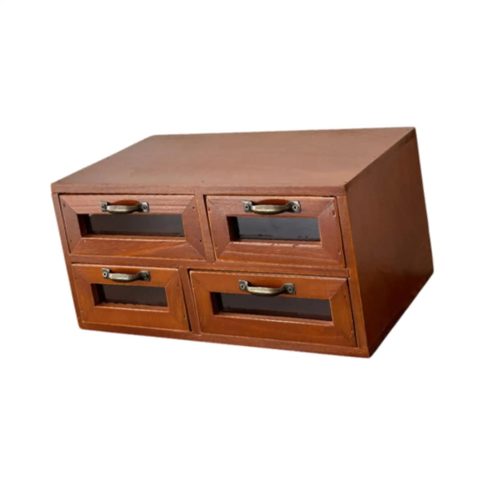 Organizer da Scrivania in Legno con Cassetti, Scatola Portaoggetti Vintage per Ufficio e Studio