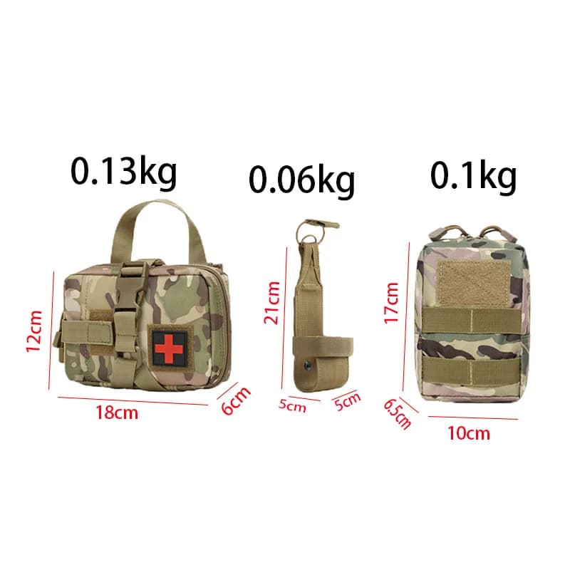 3 PCS ‌Medical Organizer Pouch EDC Quick-Detach Utility Bag Set 3-in-1 Portable First Aid Kit Foldable Storage Bags for Outdoor