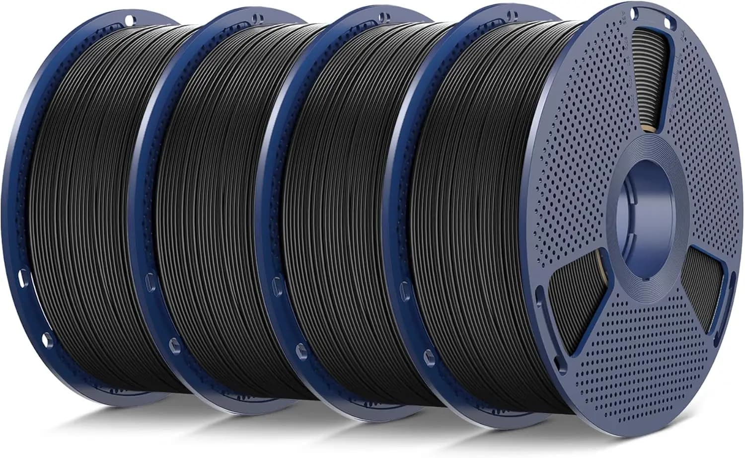 Confezione di filamenti per stampante 3D in TPU da 4 kg, altamente elastici e resistenti all'usura 90A, 1,75 mm ±0,03 mm, 4 bobine (Nero)