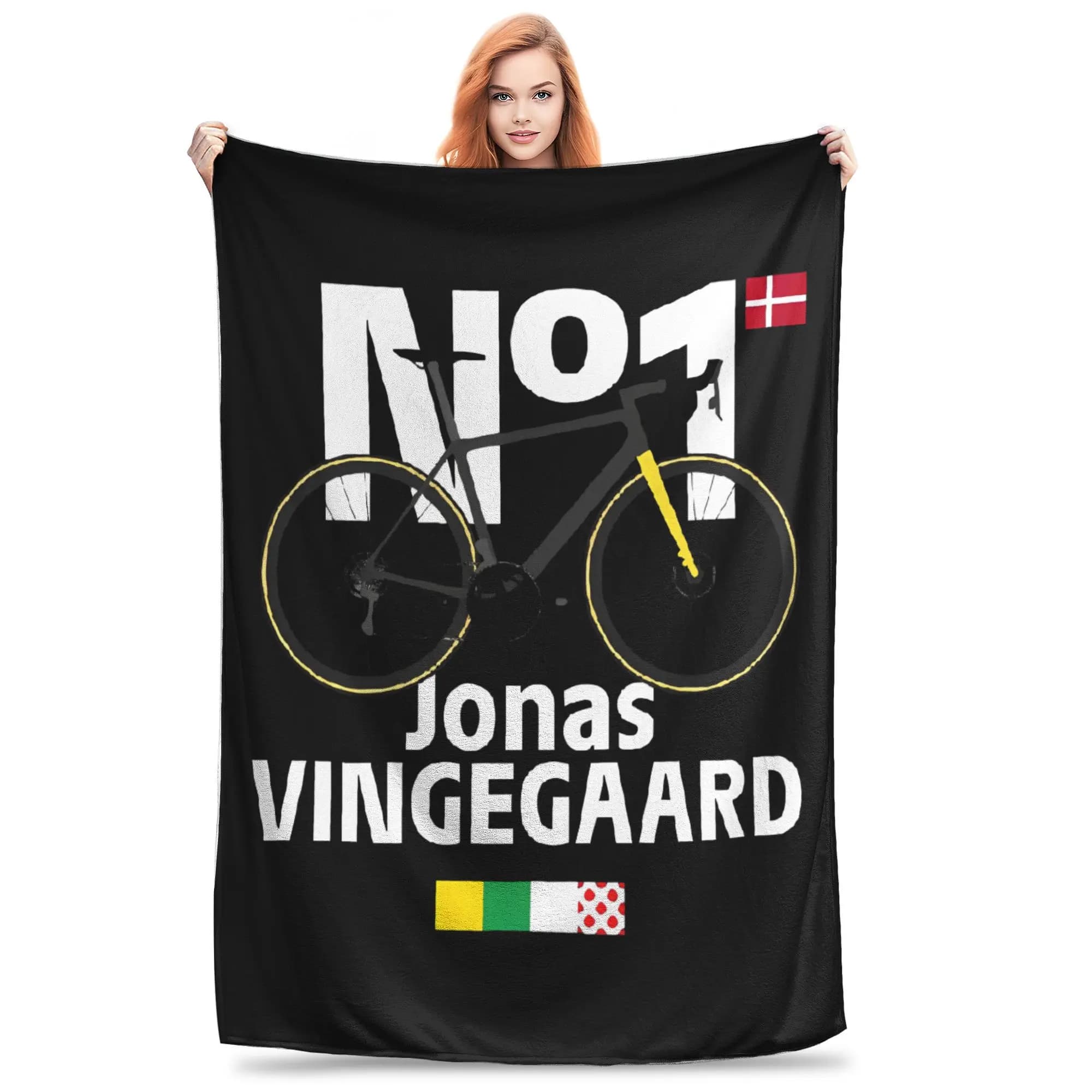 Coperta Jonas Vingegaard in Diverse Misure, Super Morbida e Accogliente, per Ciclisti e Appassionati di Ciclismo, Coperta Decorativa per Divano e Letto