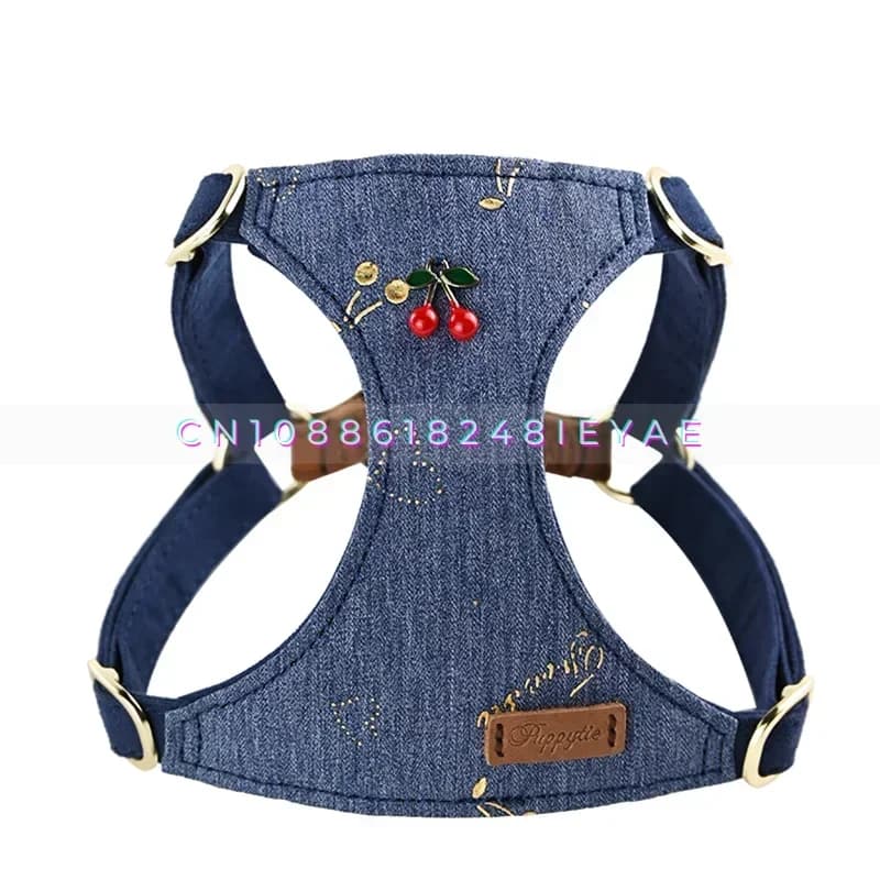 Serie Cherry Pettorina per cani di piccola taglia con guinzaglio Set barboncino Chihuahua Yorkshire Terrier Pettorina per cuccioli Accessori per cani Guinzaglio per animali domestici