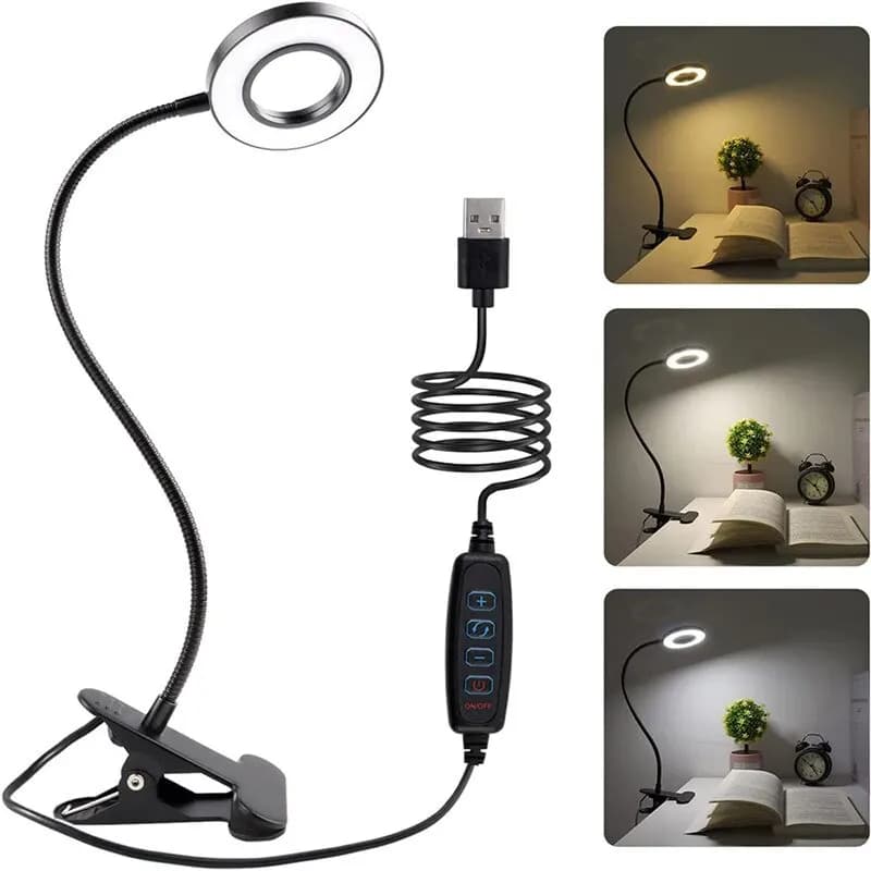 48 led table lamp USB Clip Book Light 360 ° eye protection flexible gooseneck light brightness adjustable to 3 levels