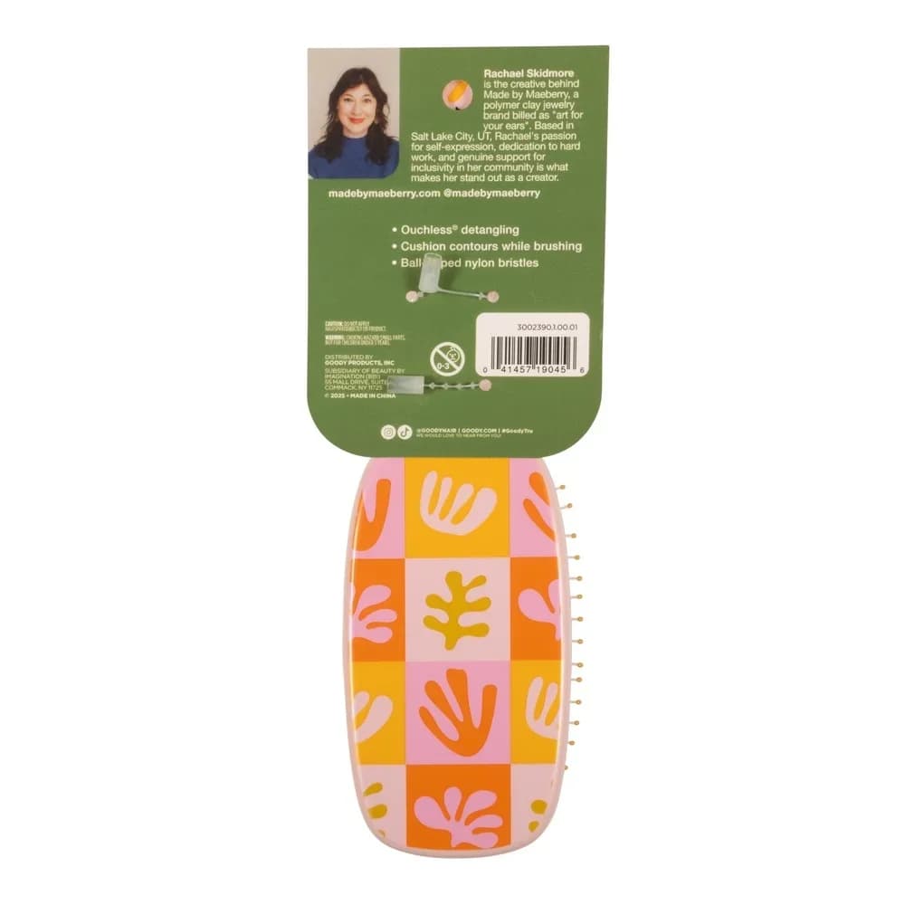 Spazzola districante Ouchless Spazzola per cuscino Tutti i tipi di capelli Manico ergonomico Setole in nylon con punta a sfera per lo styling senza grovigli
