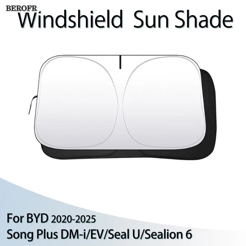 Windshield SunShade For BYD Song Plus DM-i/EV/Seal U/Sealion 6 2020-2025 Sun Shade Visor Cover Foldable Anti-UV Car Accessories