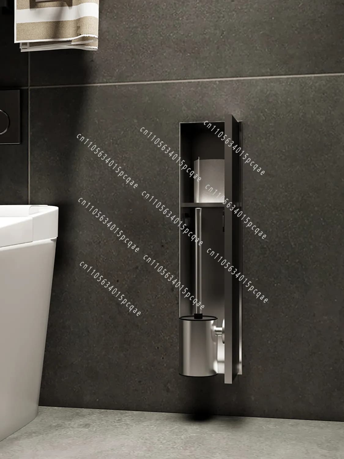 Portascopino da Bagno Integrato in Acciaio Inossidabile, Porta Carta Igienica Premium, Armadietto a Muro Personalizzato con Spruzzatore, Armadietto a Muro
