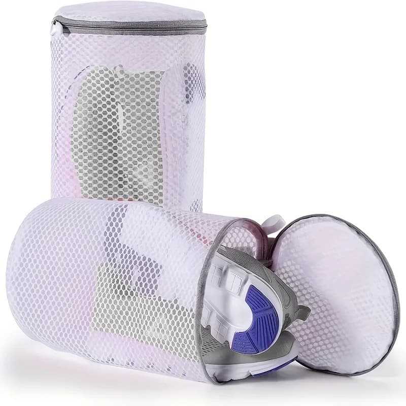 2 bags for washing large gray honeycomb/piece | net gymnastic linen bag, suitable for the protection of clothing and underwear, shoes