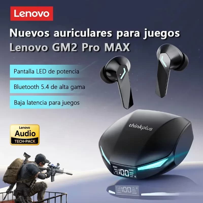 New Wireless Bluetooth 5.4 Lenovo XT53 with Digital LED Display, Waterproof, Noise Cancellation, Gaming Headphones