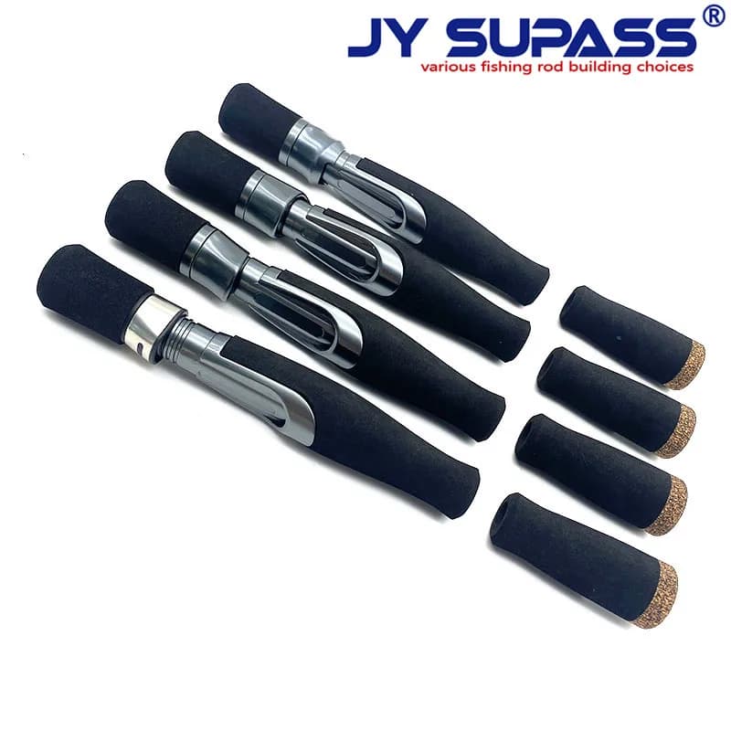 JY SUPASS IPS Sedile per mulinello per canna da pesca personalizzato con dado di bloccaggio per mulinello, set di mulinelli con impugnatura in EVA nera per la riparazione di canne da pesca