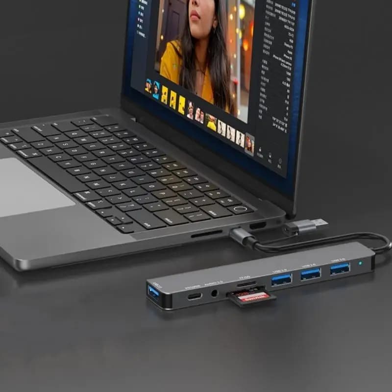 Adattatore USB Hub USB tipo C 652F con ricarica rapida e trasmissione dati PD100W Dock USB per tablet Laptop Stampanti
