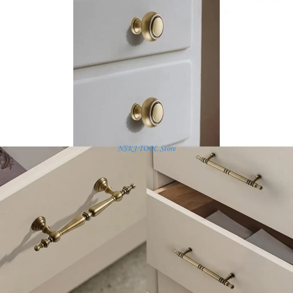 L8RC Lussuoso cassetto in ottone gestisce elegante design francese facile installazione del guardaroba per casa