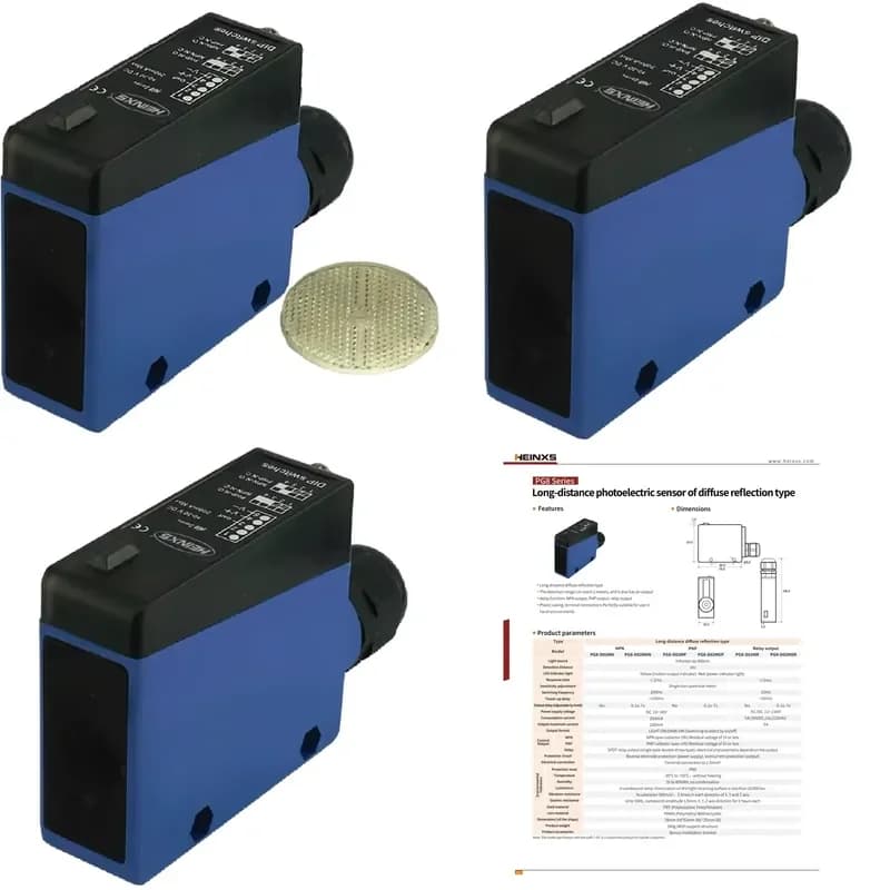 HEINXS PG8-D02MR Long-range Diffuse Reflection Opposed-type Photoelectric Proximity Sensor Switch PNP/NPN Background