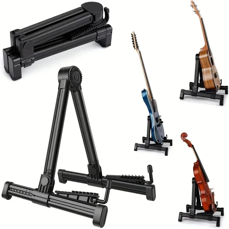 Supporto per chitarra pieghevole con cornice da pavimento universale in ABS per basso elettrico classico acustico Banjo Ukulele portatile