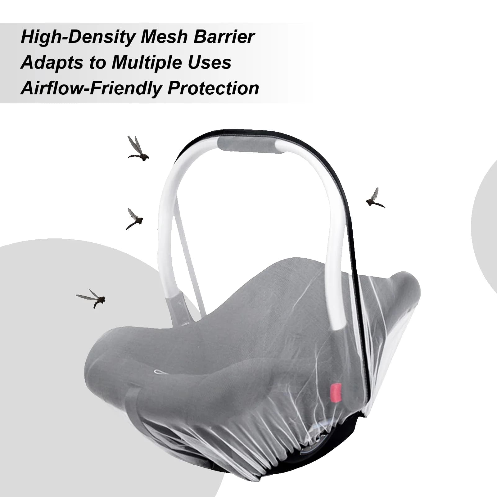 Rete per mosche per bambini Rete di protezione per mosche per passeggino Barriera elastica a maglia fine con custodia per culle Bassinets Seggiolini auto