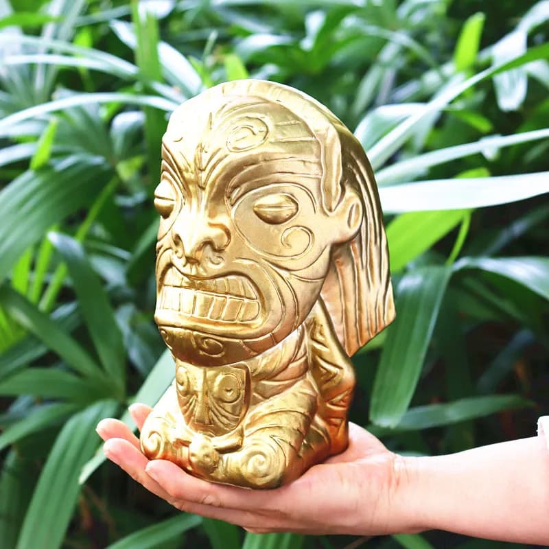 Ceramica Golden Idol Tiki Mug tiki mugs cocktail cup head mug Creative Porcelain Beer Wine Mug Cup Drinkware