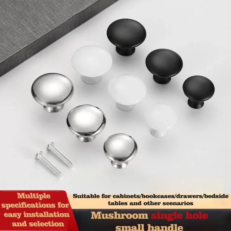 Stainless Steel Cabinet Knobs Round Single Hole Drawer Handles Furniture Door Pulls with Screws