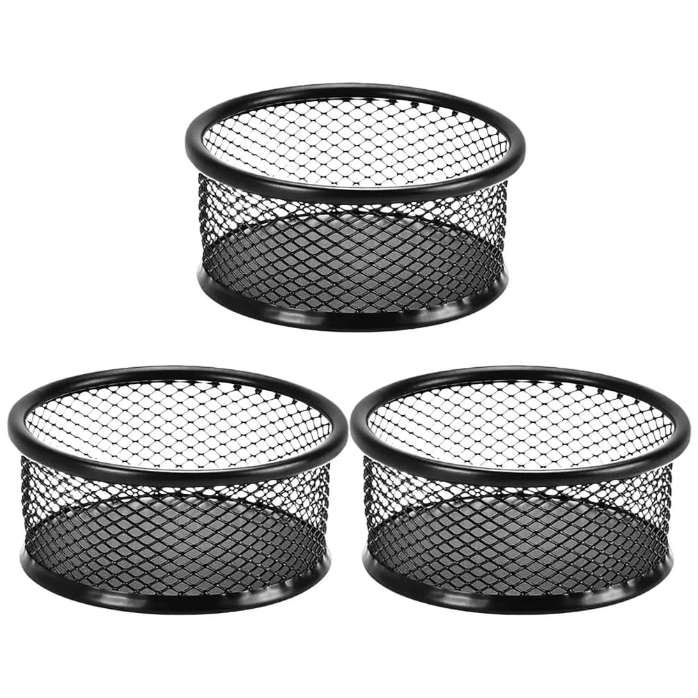 3 pezzi porta graffette organizer in metallo a rete dispenser per graffette per scrivania ufficio casa scuola nero impilabile traspirante