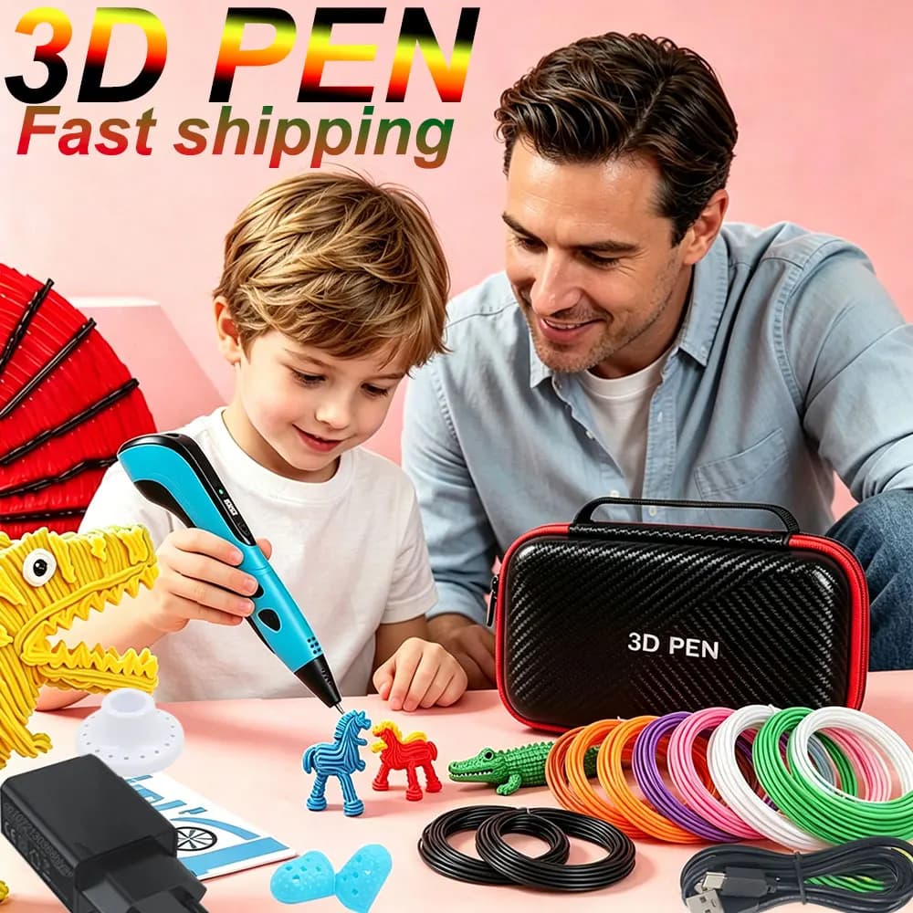 New Design 3D Printing Painting Pen Set with PLA Filament Portable Travel Storage Box Children Birthday Christmas Creative Gift