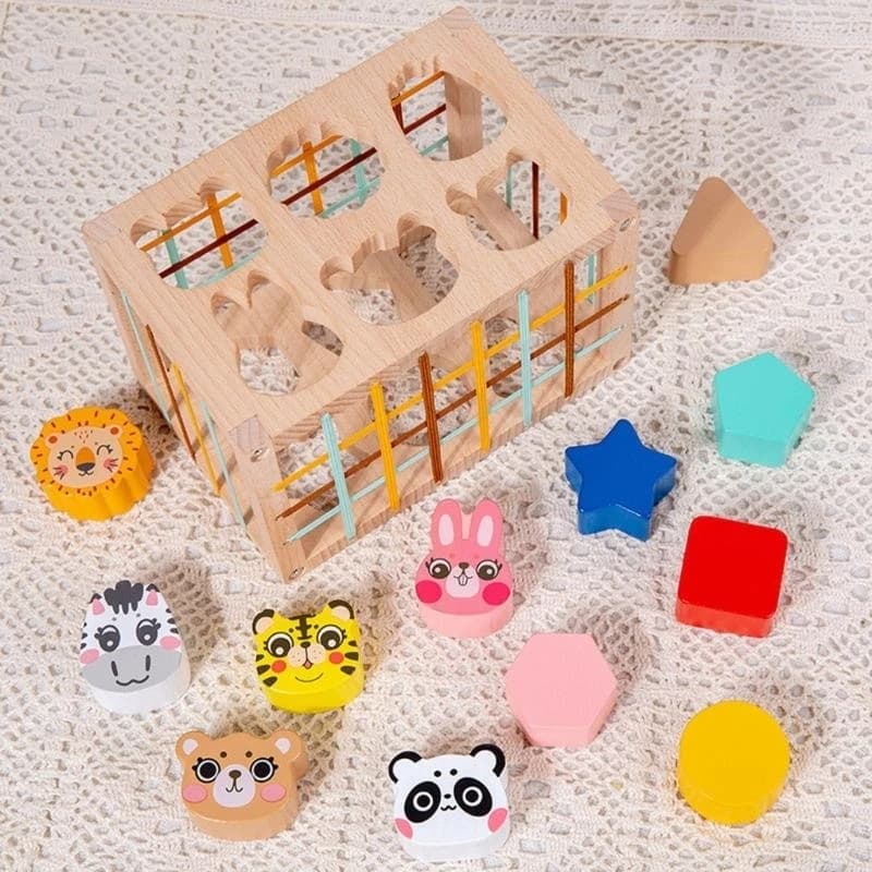 Puzzle abbinamento forme per neonati, bambini, giocattolo in legno per l'apprendimento precoce per neonati 15UB