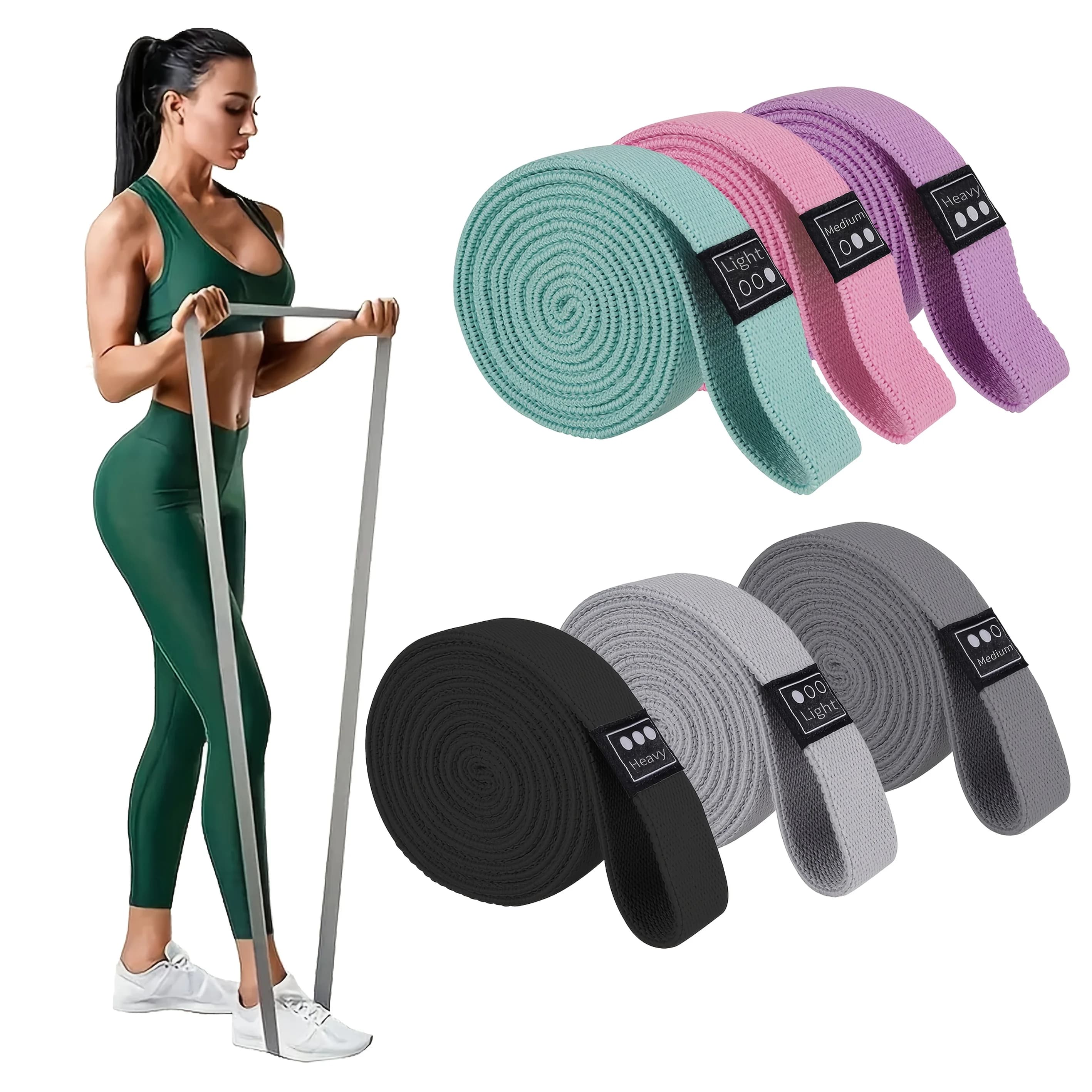 Set di Bande di Resistenza, Elastici Intrecciati per Yoga e Allenamento, Corde di Durezza Media, Media e Leggera, Regalo per Palestra Domestica