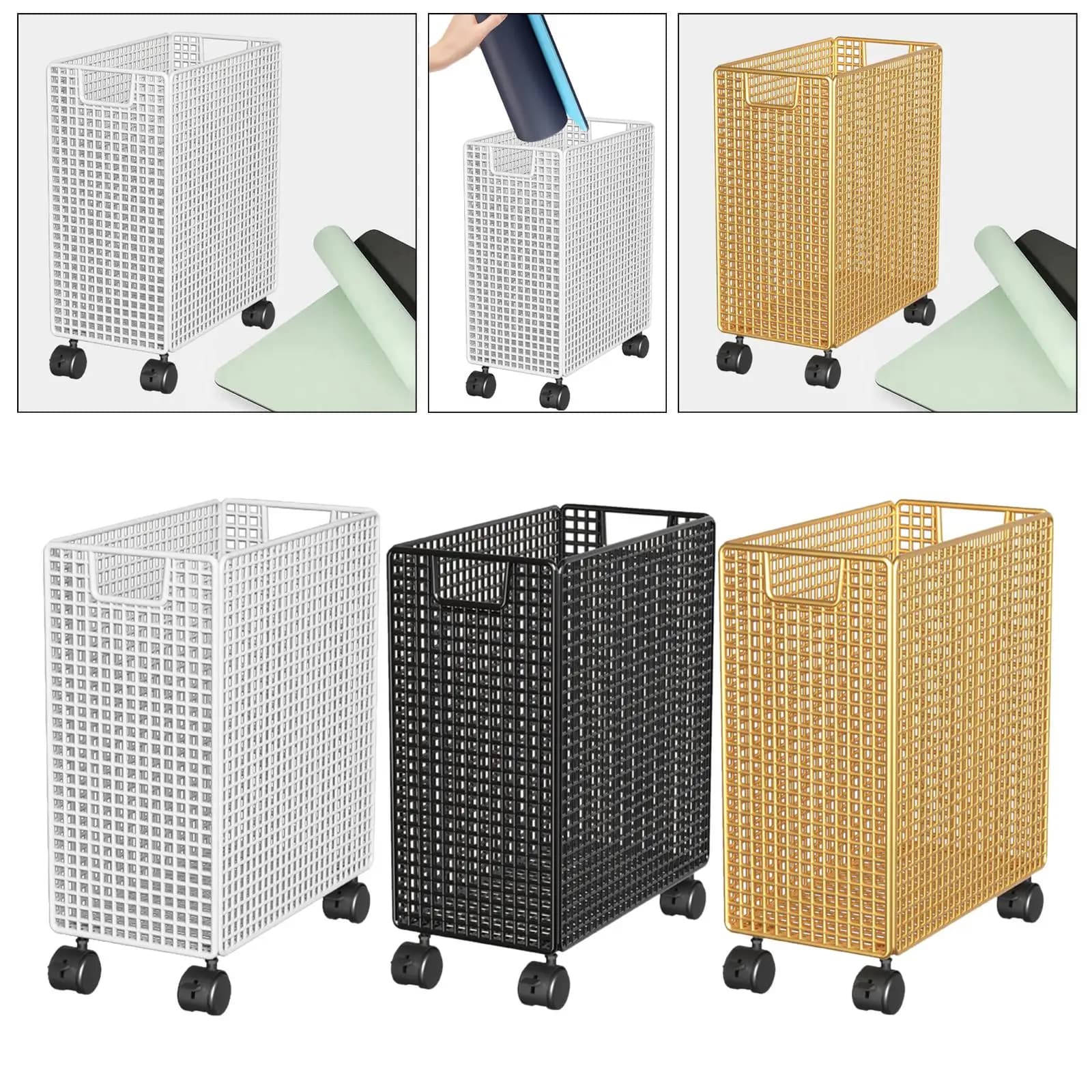 Yoga Mat Holders with Wheels Space Saving Trolley Corner Storage Organizer for Bedroom Interior Training Room Outdoor Foam Roller