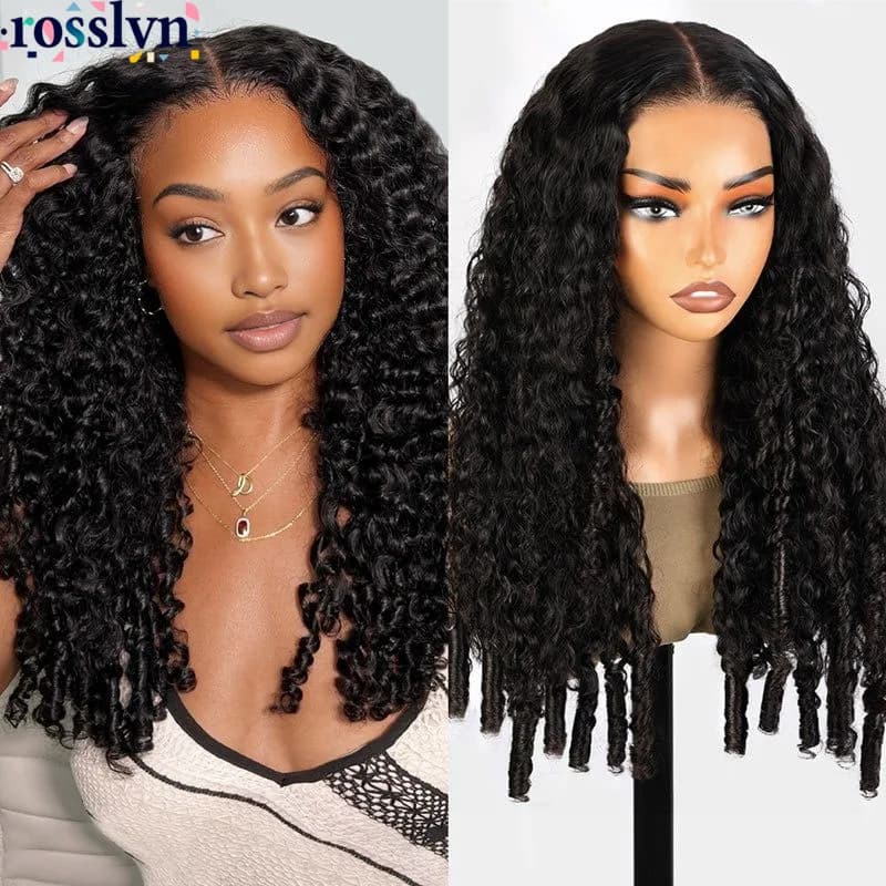 Rossly 1B Black Wig Human Hair Ricci Wig 40 inch 13X6 13X4 Density 250% Kids Hair Pre Lace HD Wigs for Women