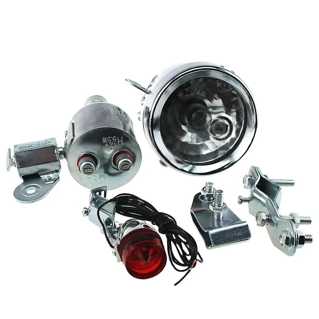 Kit fanale posteriore con testa dinamo per generatore di attrito per bici motorizzata 12V per Cruiser