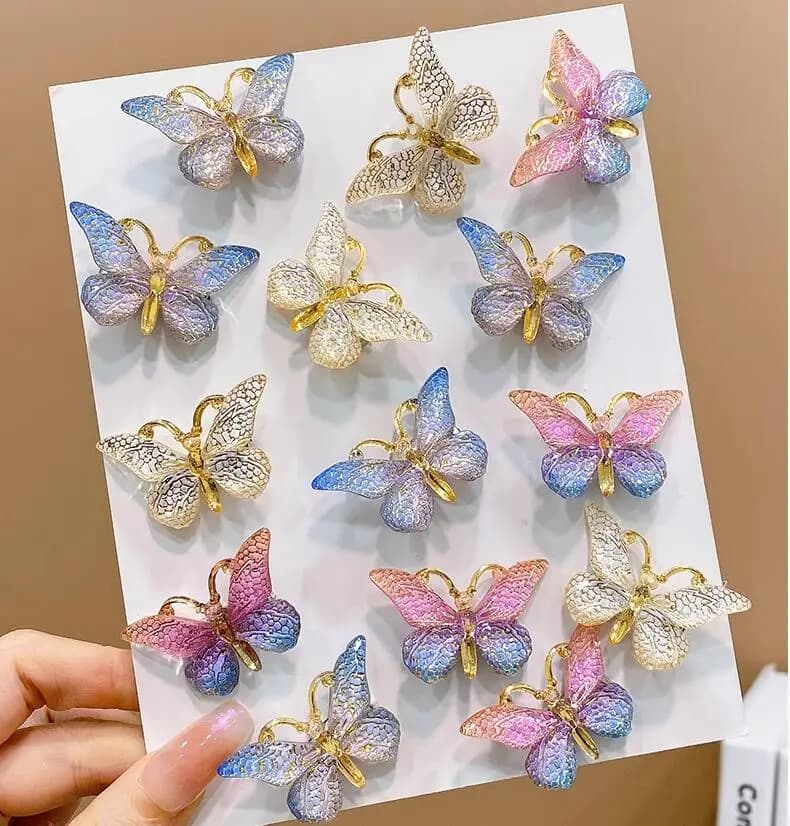 5 pezzi fermaglio per capelli a farfalla forcina per capelli sfumata per mollette per bambina accessori per capelli copricapo per capelli