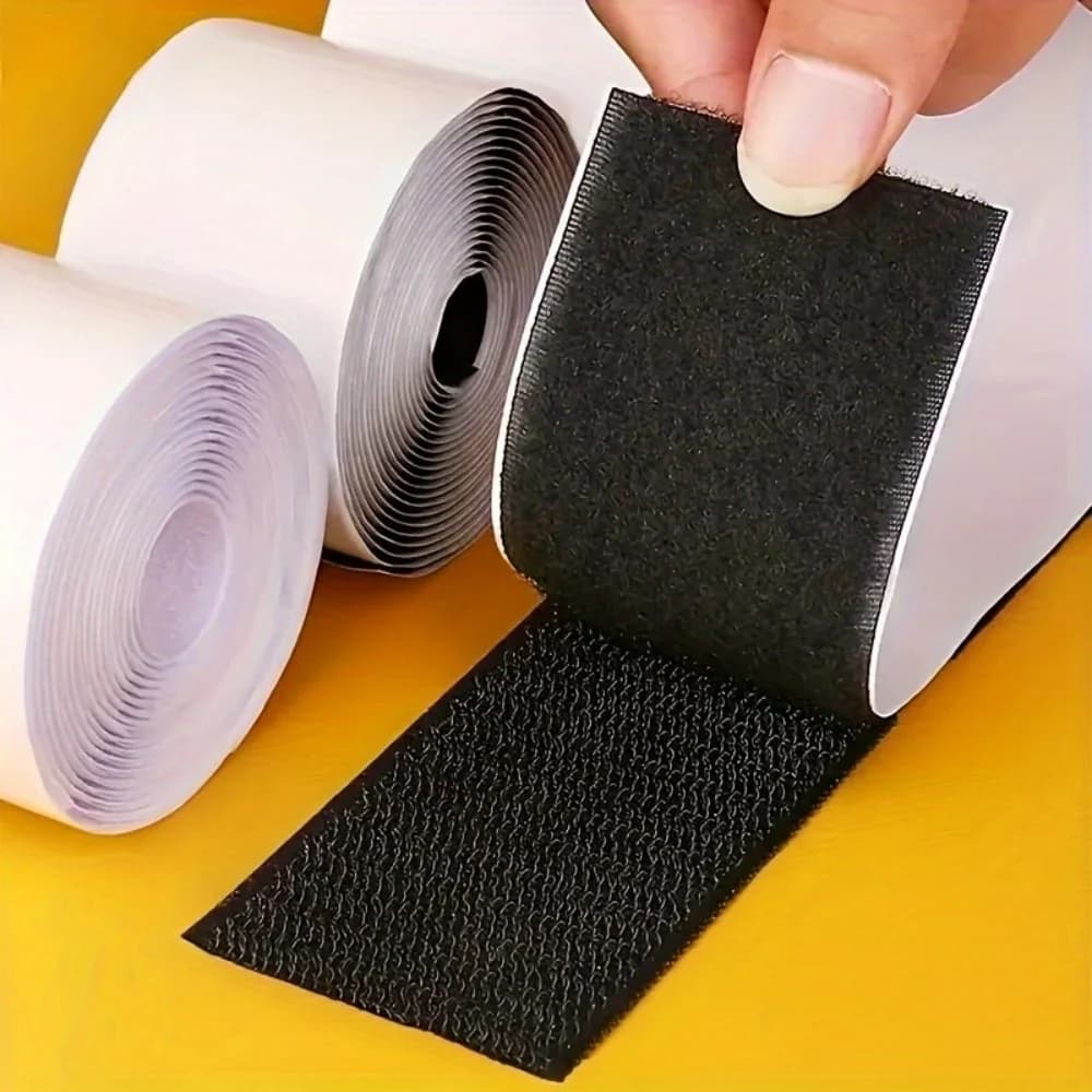 2M Strong Self Adhesive Hook & Loop Tape Double Sided Heavy Duty Velcroes Fastener Tape Width 50mm for DIY/Crafts/Clothing