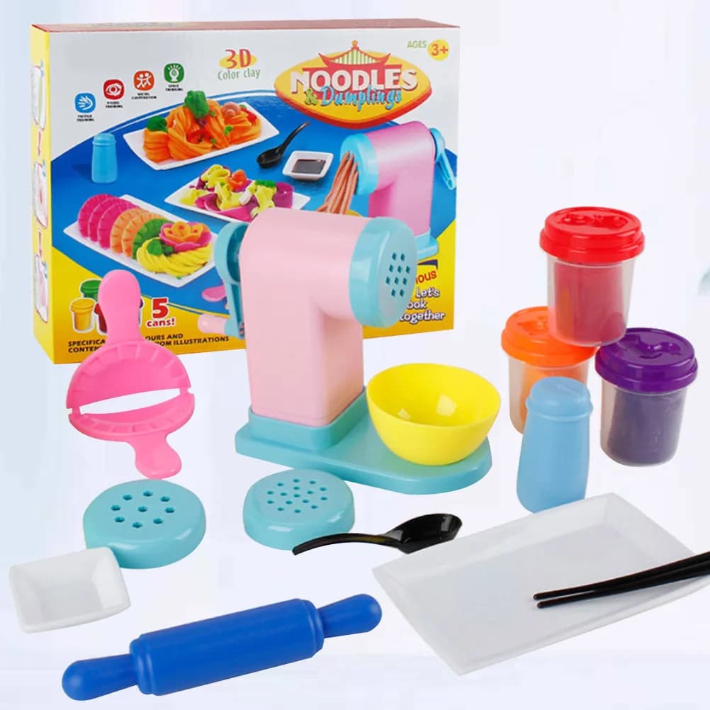 Set Macchina per Pasta in Plastilina con Stampi Colorati, Strumento Educativo per la Creatività dei Bambini e Attività in Classe