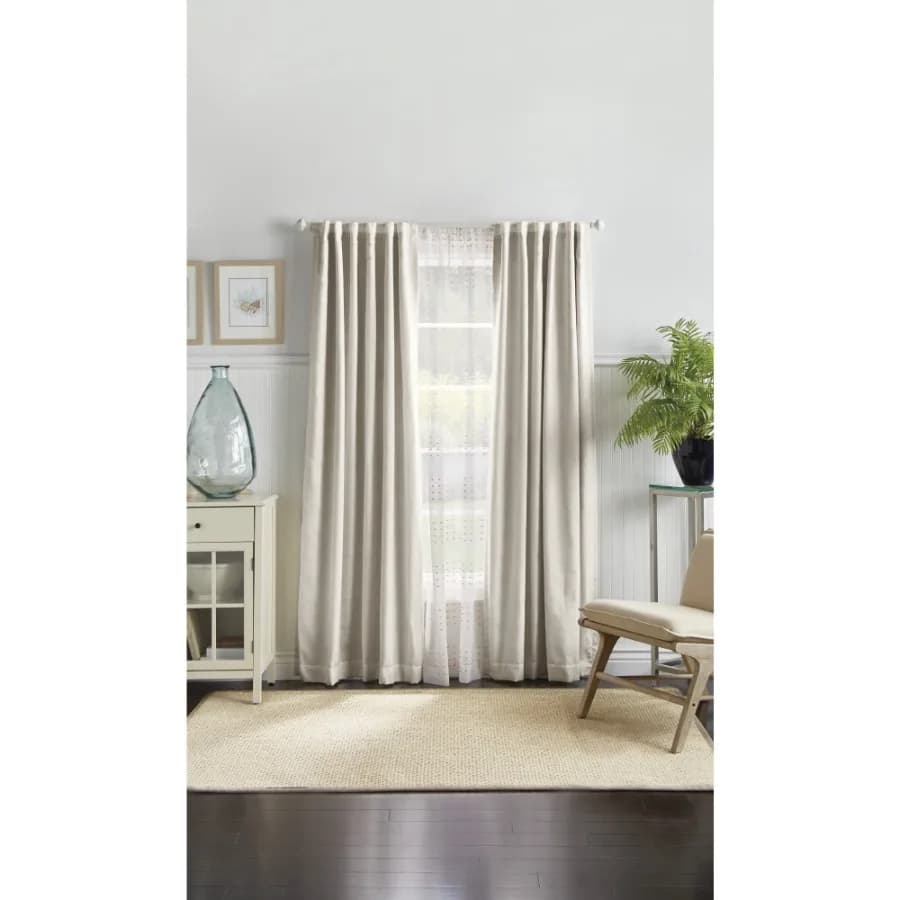 Bedford Woven Plaid Curtain Panel Pair Back Tab Blackout Indoor Adult 2 Piece Set 50"x 84"