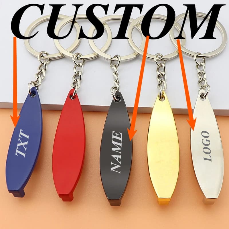 1pc portachiavi personalizzato tavola da surf in metallo personalizzato apribottiglie ornamento portachiavi personalizzato accessori per auto regalo all'ingrosso