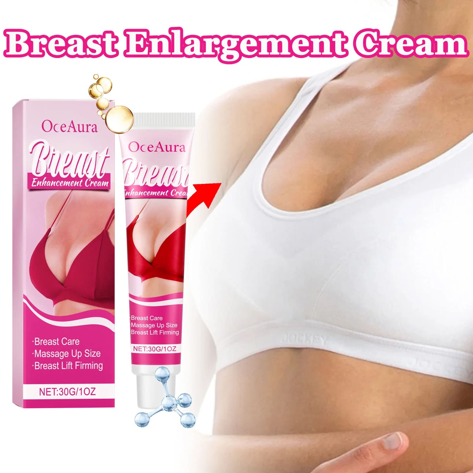 Crema Rassodante Seno Idratante e Levigante, Cura del Seno, Contorno e Sollevamento, Lozione Massaggio Rassodante e Volumizzante, Nutriente