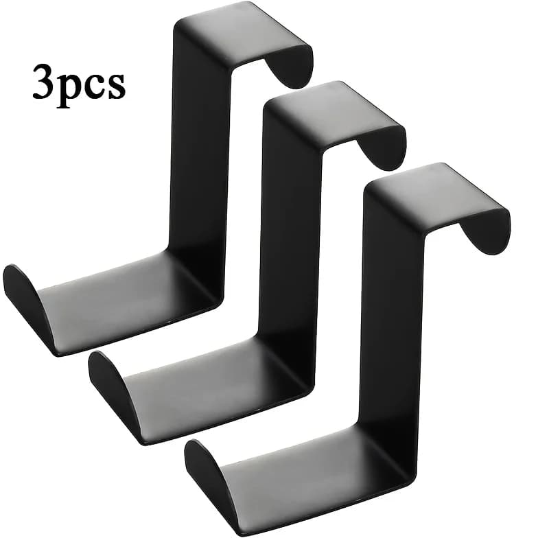 3 heavy-duty Z-shaped hooks, reversible hangers behind non-punching doors, wall-mounted storage and organizer for individual purposes, suitable for bedrooms, living rooms, kitchens, bathrooms, wardrobes, cabinets, hanging clothes,