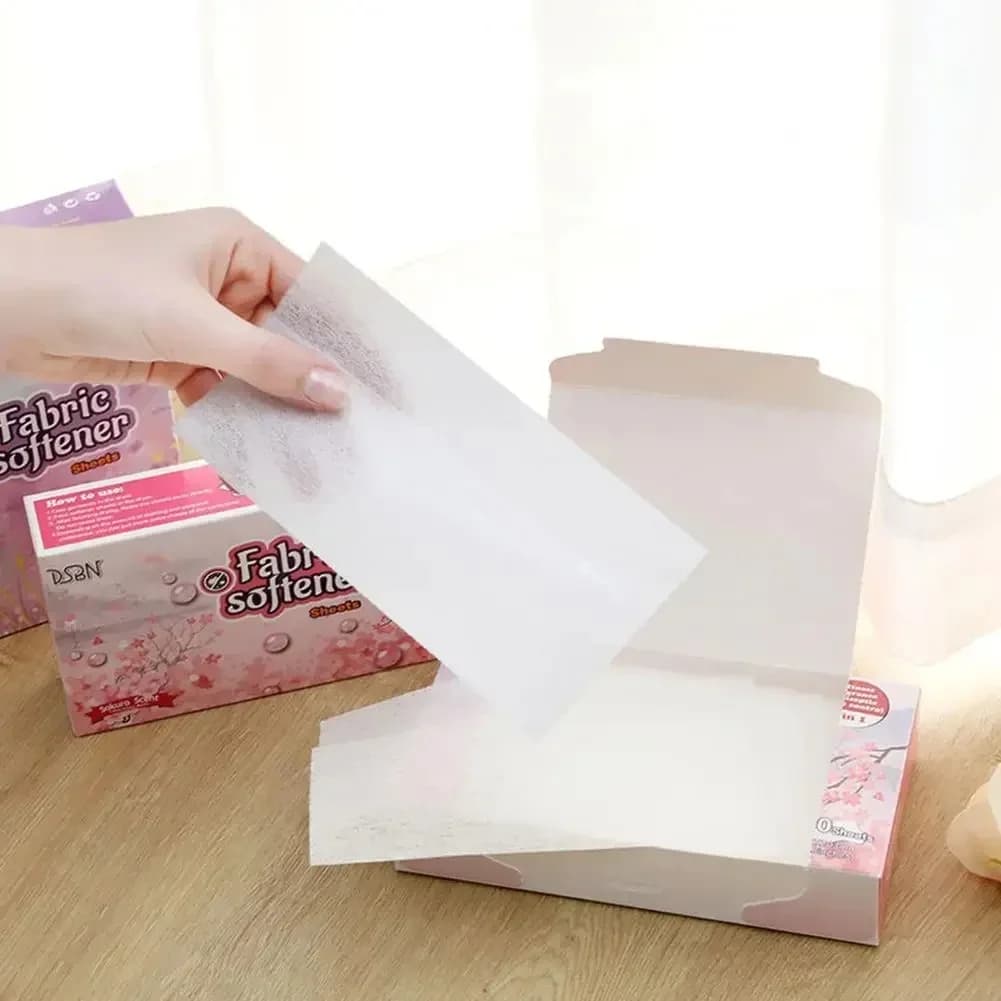 Fragrance for aromatherapy Lenzuola for drying-Amorbidente for fabrics Reduces static wrinkles Help to repair hairs of pets Paper for the care of fresh clothes