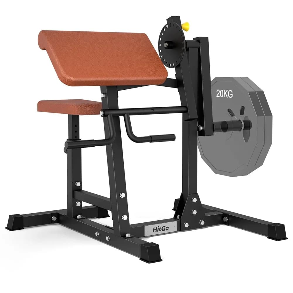 Preacher Curl Bench for Biceps & Triceps Training, Adjustable Arm Curl Bench Compatible with 1” & 2” Weight Plates, Customized