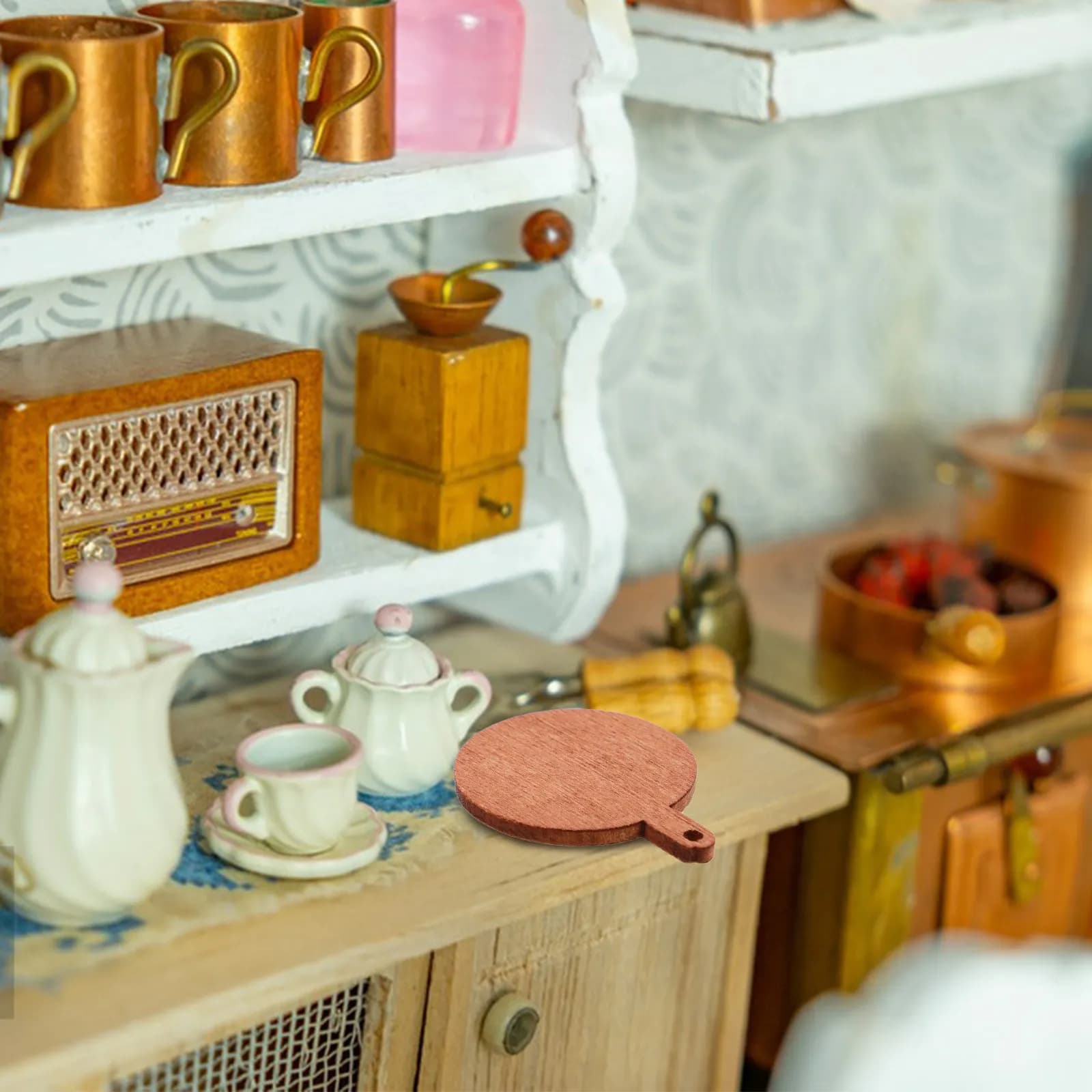 50 Pezzi Mini Taglieri in Legno per Casa delle Bambole, Accessorio da Cucina con Finitura Naturale, Piccoli Taglieri in Legno per Artigianato e Miniature
