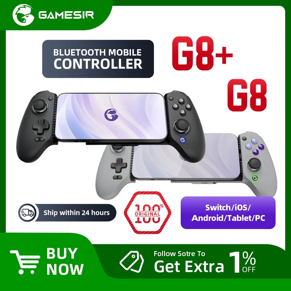 GameSir G8 G8+ Plus Cellphone Gamepad Game Controller Hall Effect Joystick for iPhone 15 Android Mobile Phone Cloud Gaming