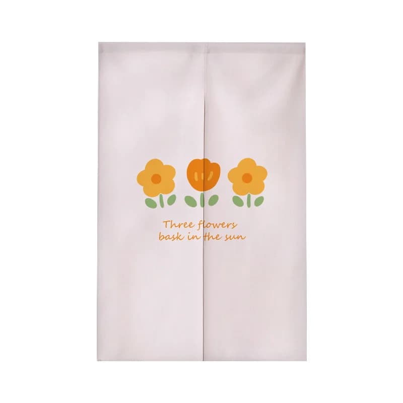 VIKAMA No Drilling Door Curtain Room Divider Fresh Whimsical Fabric Partition for Bedroom Kitchen Home Decor