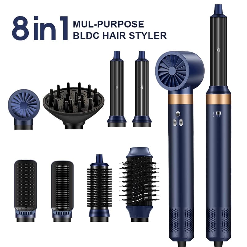Nuovo Styler Ionico 8 in 1 con Motore BLDC 110000RPM, Asciugacapelli, Arricciacapelli e Spazzola Lisciante, Strumento Multifunzione