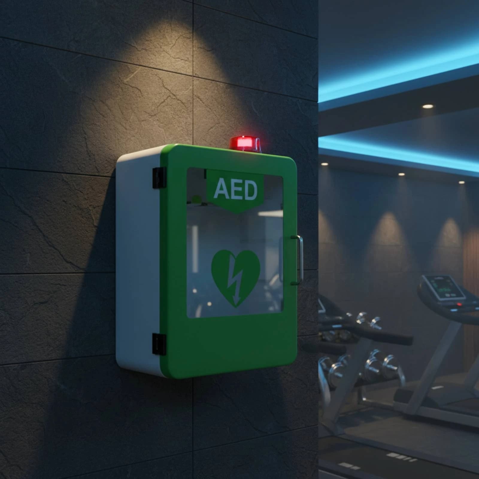 Armadietto di Stoccaggio AED per Recupero d'Emergenza, Armadietto AED con Allarme per Defibrillatore, Porta in Vetro Trasparente per Luoghi Pubblici, Ospedali