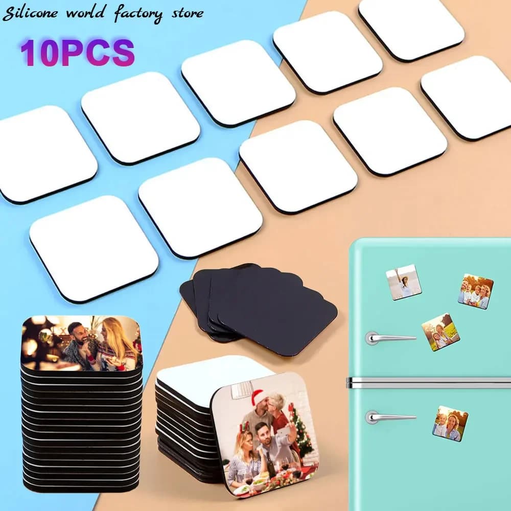 Silicone World 10 pezzi sublimazione spazi vuoti magneti da frigorifero stampa a trasferimento termico adesivo da frigorifero per cucina fai da te arredamento per ufficio