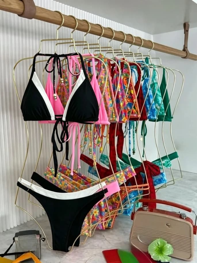 Floral Print Ruffle Swim Skirt Two Piece Bikini Suit Women Japanese Sweet Lolita Y2K Sexy Summer Pool Vacation Outfit