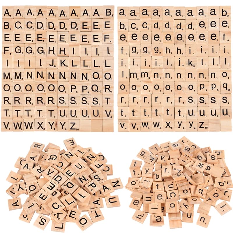 100 pezzi piastrelle in legno lettera alfabeto numero blocco di legno puzzle educativi giocattoli per bambini regali festa di compleanno ornamenti natalizi