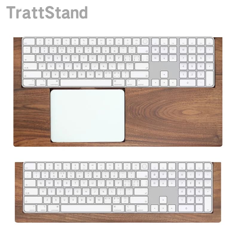 Vassoio in legno massello di noce Poggiapolsi Supporto 2 in 1 per tastiera Magic Apple Magic Trackpad 2520 1535 A3119 A3120 Supporto per polso