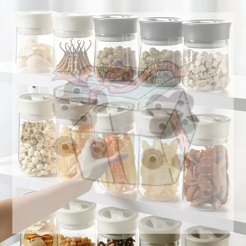 【CC】Airtight Coffee Bean Storage Jar Silicone Ring Twist Seal Glass 500ml 800ml Wide Mouth With Lids