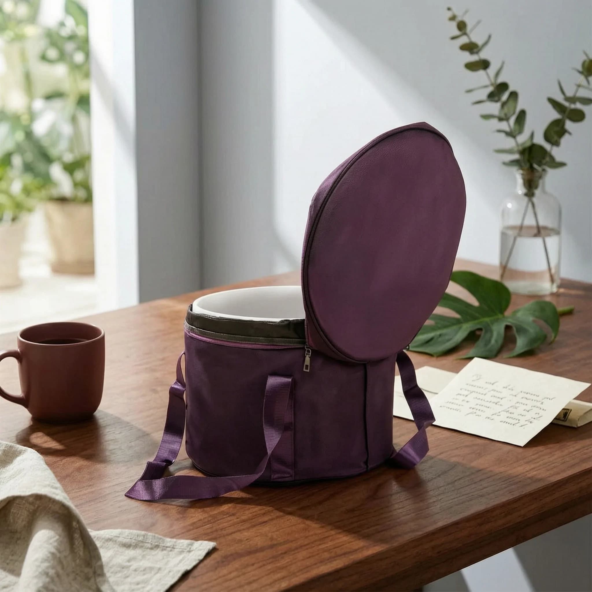 Padded Singing Bowl Bag Zippered Singing Bowl Bag Wellness Accessory Inner Liner Secure Fit